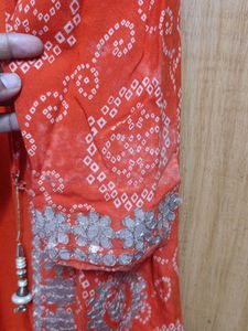Vibrant Orange Sleeveless Kurta