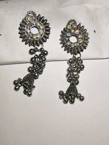 Oxidised Silver Traditional Jhumka &amp; Chandbali Ear