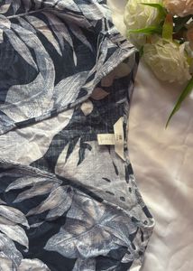 Tropical Print V-Neck Top