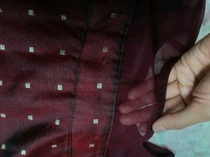 Elegant Maroon Embellished Ethnic Gown