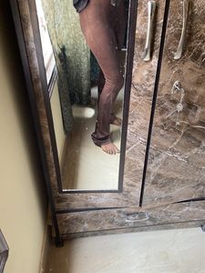 Brown Ribbed Flare Pants