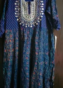 Beautiful Blue Embroidered Kurta
