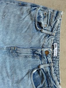 Zara Light Wash Wide Leg Jeans