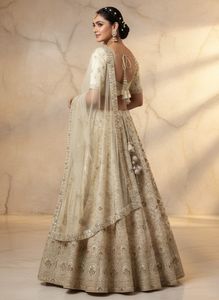Elegant Cream Embroidered Lehenga