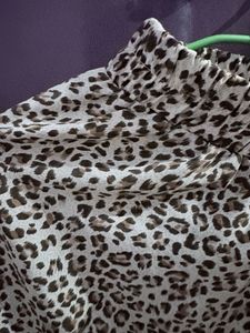 Leopard Print Tiered Midi Skirt