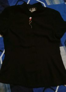 Chic Black Button-Up Top &amp; shirt