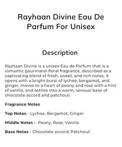 Rayhaan Divine Unisex Eau de Parfum