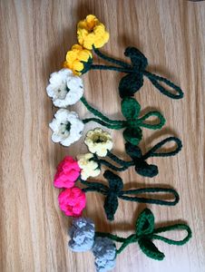 Handmade Crochet Flower Dupatta Embellishments