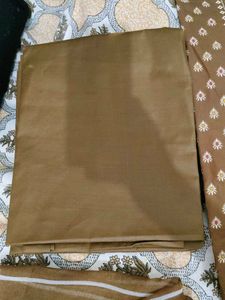 Brown Printed Kurta Set with Dupatta