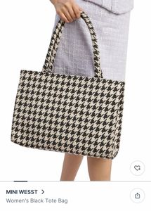 Stylish Houndstooth Tote Bag