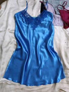 Satin Night Slip with Lace