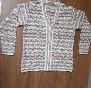 Chic V-Neck Chevron Knit Cardigan