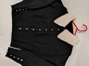 Vintage-Style Collared Cardigan