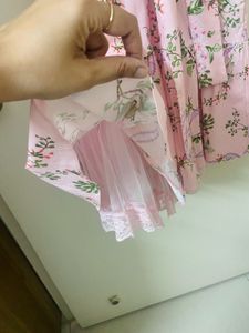 Charming Pink Floral Puff Sleeve Dress