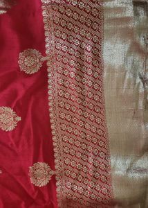 Elegant Red Banarasi Saree very soft material