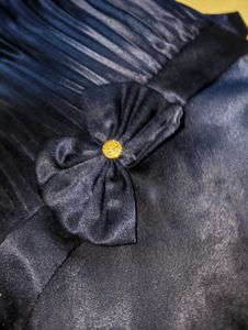 Elegant Navy Blue Pleated Dress