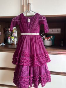 Beautiful Purple Ruffled Gown