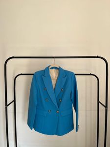 ROYAL BLUE SHEIN DOUBLE BREASTED BLAZER