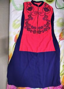 Chiffon Fancy Party Wear Red Colour Kurti