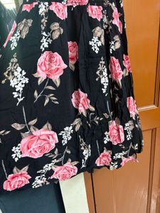 Black  Floral Co-Ord Set with Cropped Jacket