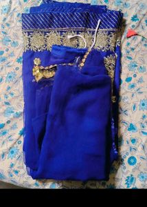 Royal Blue Embroidered Rajasthani poshak