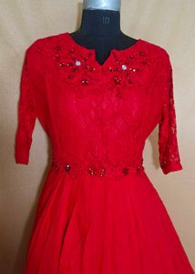 Stunning Red Embellished Gown