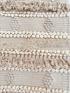 Boho Fringed and knotted long mat