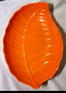 Unused Orange Colour Mango Style Snacks Plate