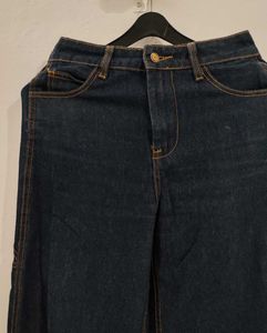 Dark Wash Wide Leg Cargo Jeans