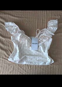 Chic Polka Dot Ruffle Top