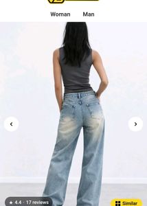 Off Duty Chill In Blue Wide-Leg Jeans | Size 26