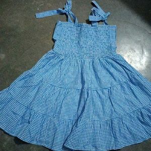 Chic Blue Gingham Summer Dress