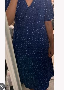 Navy Polka Dot Wrap Dress