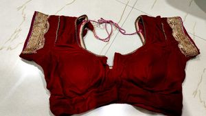Velvet Blouse Burgundy Colour