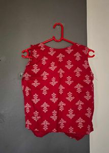 Pink Printed indo western Ethnic Vest Top