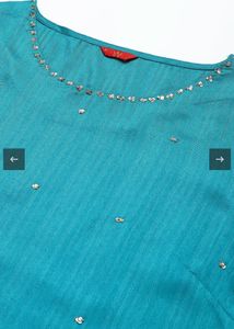 Teal Embellished Kurta