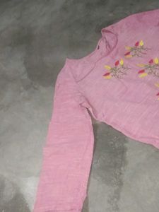 Pink Embroidered Kurta