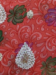 Vibrant Floral Print Saree