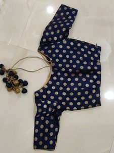 Elegant Navy & Gold Blouse