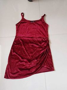 New Red Velvet Mini Dress