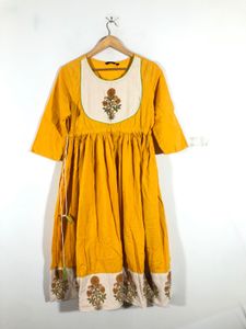 Mustard Yellow Printed Kurta (Women’s)