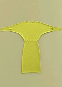 LIME GREEN KNITTED LONG SLEEVE BODYCON DRESS