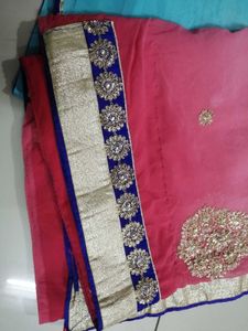 Designer Ombre Pink &amp; Blue Saree