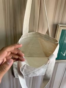 LG Chem Beige Cotton Canvas Tote Bag