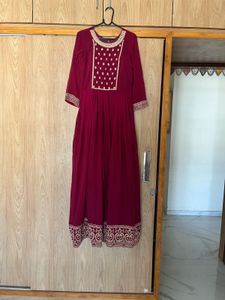 Beautiful Royal Pink Heavy Work Gown