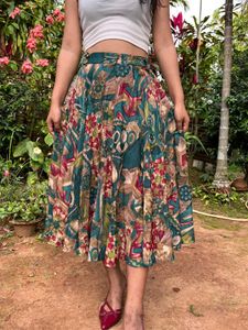 Bohemian Print Midi Skirt
