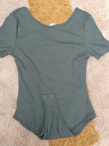 Ribbed Scoop Neck Bodysuit