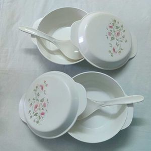 🆕Melamine Elegant Serving Bowls with Spoons