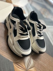 Women’s Stylish Black &amp; White Sneakers Double Lace