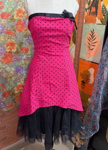 Polka Dot Strapless barbie vintage Dress